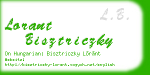 lorant bisztriczky business card