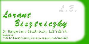 lorant bisztriczky business card